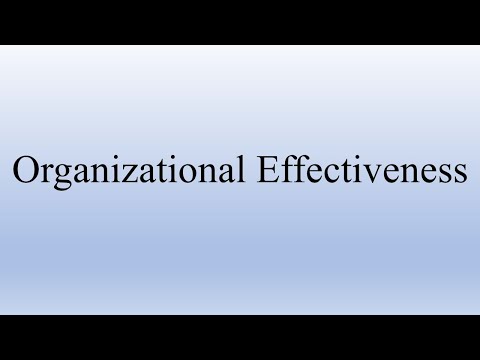 Organizational Effectiveness | Organizational Behaviour